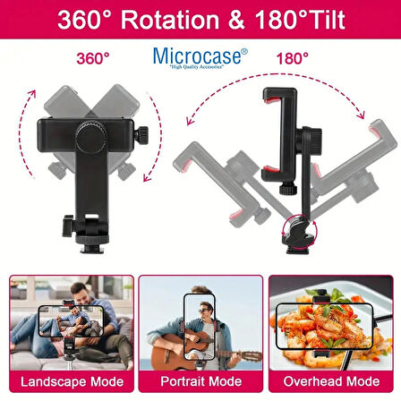 Microcase Çok Amaçlı Döner Başlıklı Telefon Tutucu Parça - SİYAH AL4981