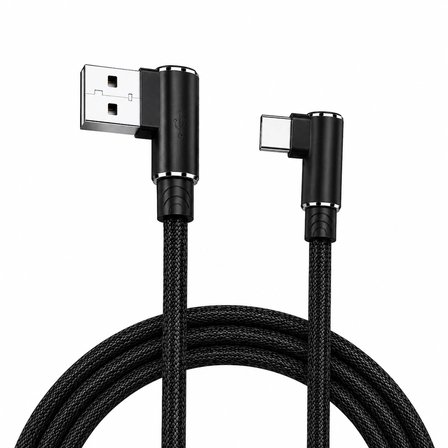 90° L Tipi USB To Type-C Şarj Kablosu Kırılmaya Karşı Dayanıklı