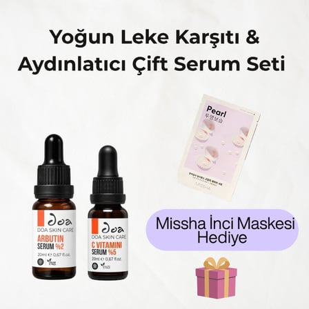 Yoğun Leke Karşıtı & Aydınlatıcı Çift Serum Seti (Missha İnci Özlü Işıltı Maskesi Hediyeli)