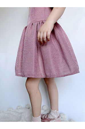 Shiny Simli Bebe Yakalı Çocuk Elbisesi