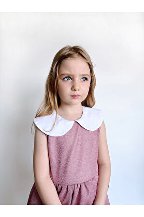 Shiny Simli Bebe Yakalı Çocuk Elbisesi