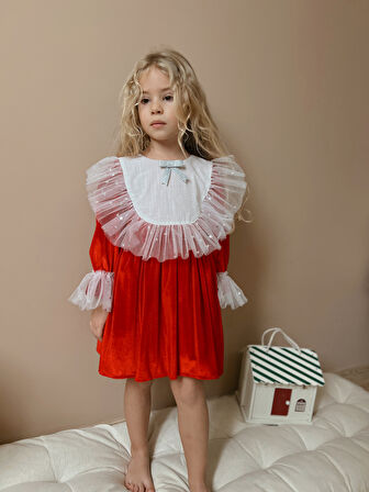 Velvet Kırmızı Kadife Elbise