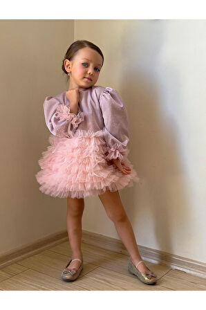 Lucky Tütü Etekli Uzun Kollu Elbise