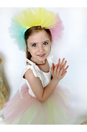 Jolie Taçlı Kız Çocuk Parti Elbisesi