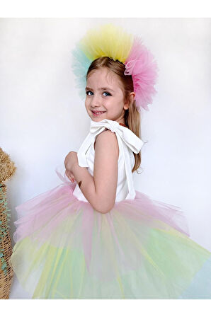 Jolie Taçlı Kız Çocuk Parti Elbisesi