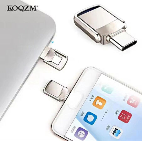 32GB-64GB-512-1TB Type-C Flash Bellek 3.1 USB Bellek Mini Metal Dual Hem Telefona Hem Bilgisayara
