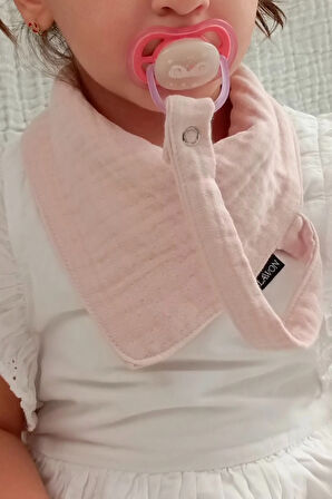 3'lü %100 Pamuk 8 Katlı Müslin Emzik Askılı Kız Erkek Bebek Salya Ve Mama Önlüğü * Pembe*Mavi*Beyaz