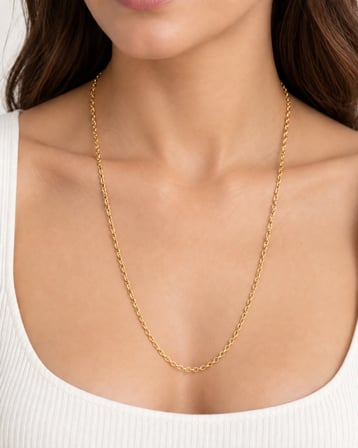 14 Ayar Altın Zincir Kolye 2 mm Unisex – Farklı Boy Seçenekleri