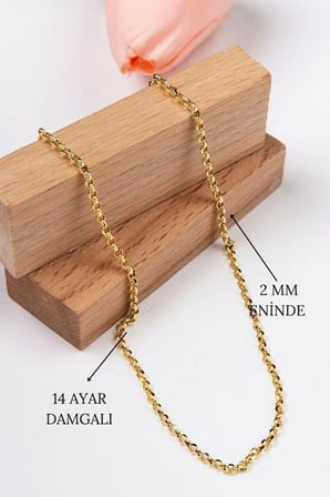 14 Ayar Altın Zincir Kolye 2 mm Unisex – Farklı Boy Seçenekleri