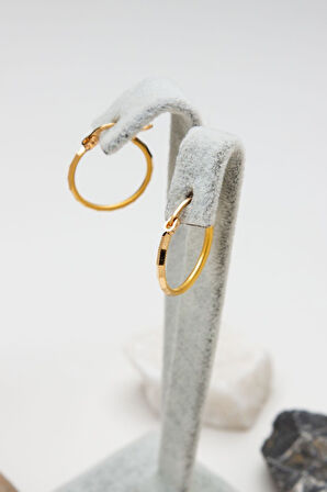 22 Ayar Bükme Kadın Halka Altın Küpe LKKP1336