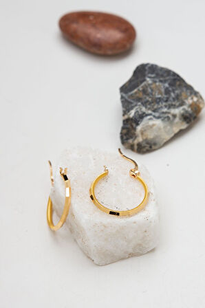 22 Ayar Bükme Kadın Halka Altın Küpe LKKP1336