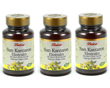 3 Adet Balen Sarı Kantaron Ekstraktı 300 mg (60 Kapsül)
