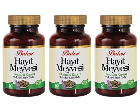 3 Adet Balen Hayıt Meyvesi Ekstraktı 300 Mg 60 Kapsül