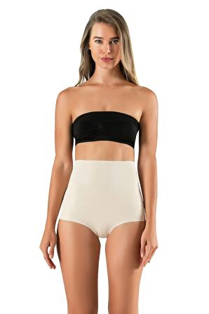 Kadın Ten Yüksek Bel Slip Toparlayıcı Korse Dikişsiz Lazer Kesim Inceltici Silikonlu