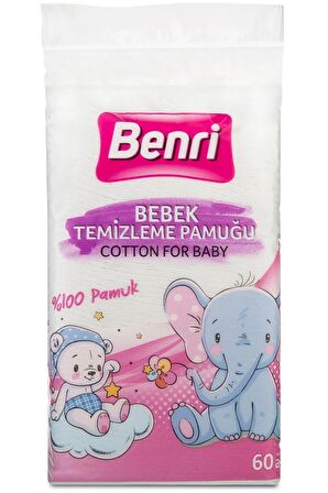 Bebek Temizleme Pamuğu 60 Adet