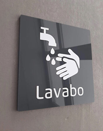 Lavabo Kendinden Yapışkanlı Yönlendirme Levhası