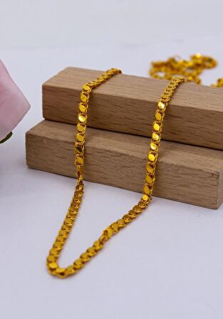 22 Ayar Altın Zincir 3 MM Pullu Arpa Zincir 55 CM Kadın Kolye