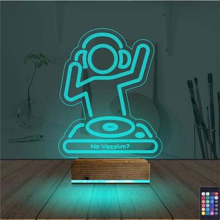 Dj Mixer Kişiye Özel 3D Lamba - Masa Gece Lambası