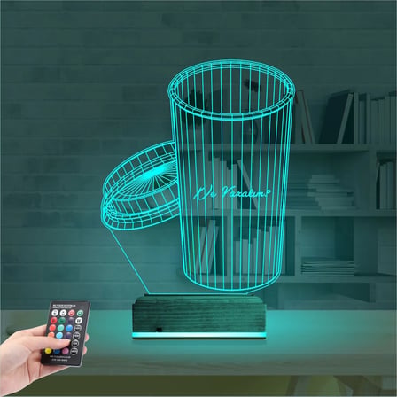 Kahve Kişiye Özel 3D Lamba - Masa Gece Lambası