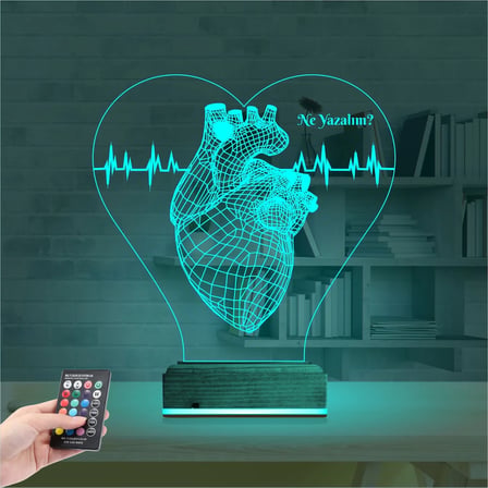 Kalp Doktoru Cerrah Kişiye Özel 3D Lamba - Masa Gece Lambası