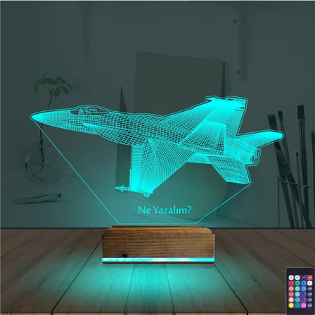 Uçak Pilot Kişiye Özel 3D Lamba - Masa Gece Lambası