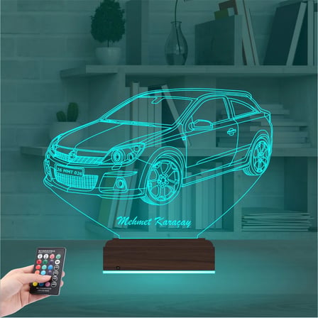 Opel Astra Araba Kişiye Özel 3D Lamba - Masa Gece Lambası