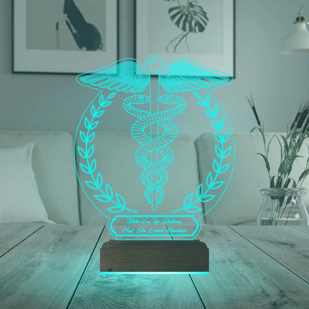 Doktor Tıp Logo Tasarım Hediye Kişiye Özel 3D Lamba - Masa Gece Lambası
