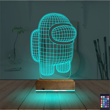 Among Us Astronaut 3D Lamba - Masa Gece Lambası