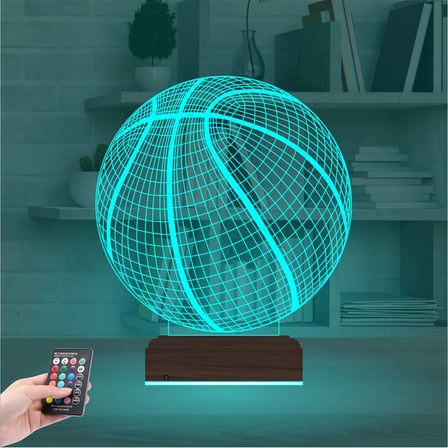 Basketbol Topu Basketçi 3D Lamba - Masa Gece Lambası