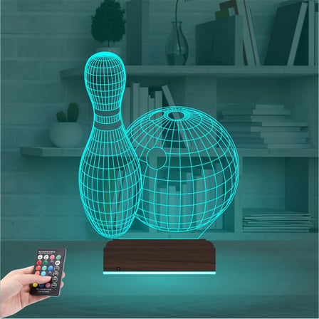 Bowling Topu Labut 3D Lamba - Masa Gece Lambası