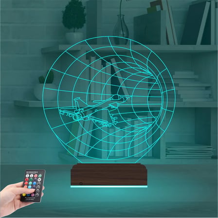 Savaş Uçağı Pilot 3D Lamba - Masa Gece Lambası