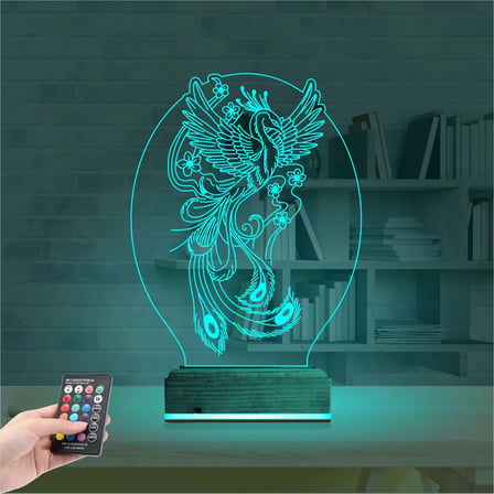 Anka Kuşu 3D Lamba - Masa Gece Lambası