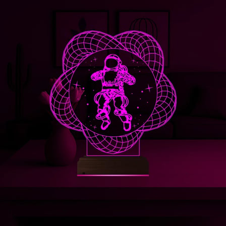 Astronot Uzay 3D Lamba - Masa Gece Lambası