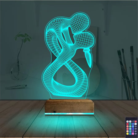 Minimalist Aşk Sevgili 3D Lamba - Masa Gece Lambası