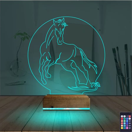 At Tasarım 3D Lamba - Masa Gece Lambası