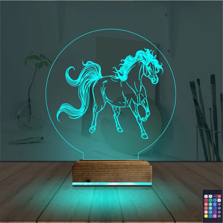At Tasarım 3D Lamba - Masa Gece Lambası