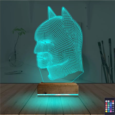 Batman Çizgi Karakter 3D Lamba - Masa Gece Lambası
