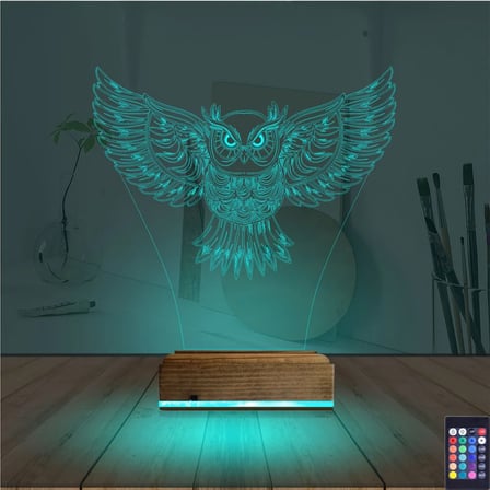 Baykuş Tasarım 3D Lamba - Masa Gece Lambası
