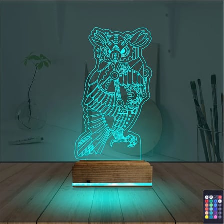 Baykuş Tasarım 3D Lamba - Masa Gece Lambası