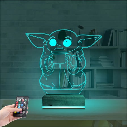 Bebek Yoda 3D Lamba - Masa Gece Lambası