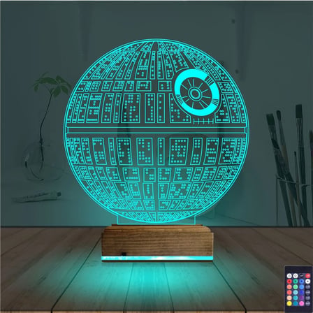 Death Star Ölüm Yıldızı 3D Lamba - Masa Gece Lambası