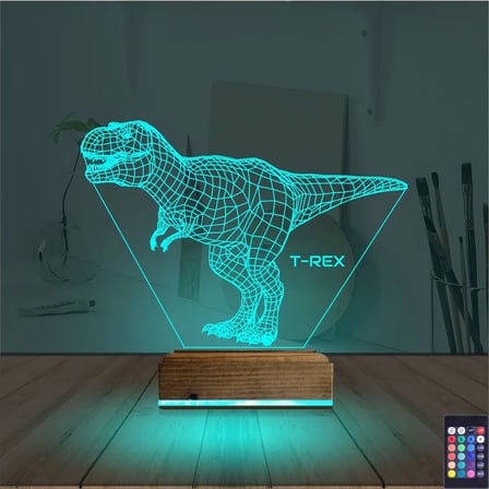 Dinozor T-rex 3D Lamba - Masa Gece Lambası