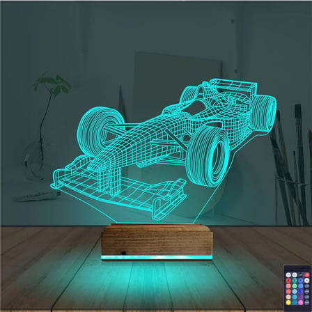 Formula Yarış Arabası 3D Lamba - Masa Gece Lambası