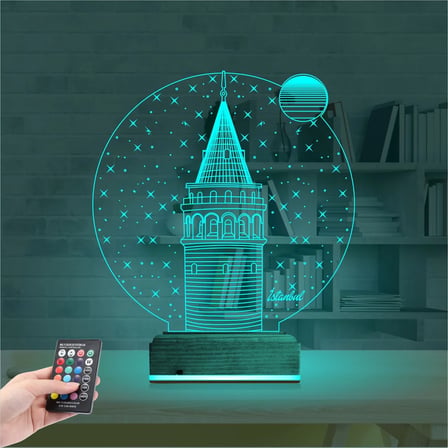 Galata Kulesi 3D Lamba - Masa Gece Lambası