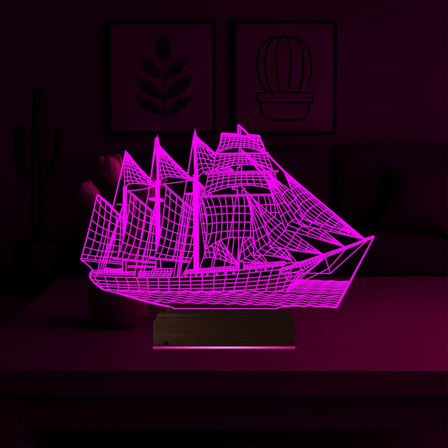 Gemi Kaptan 3D Lamba - Masa Gece Lambası