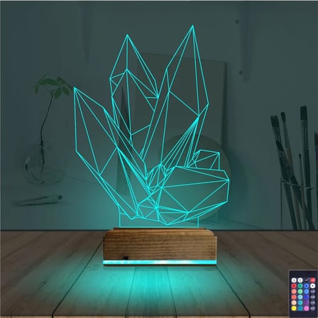 Kristal Tasarım 3D Lamba - Masa Gece Lambası