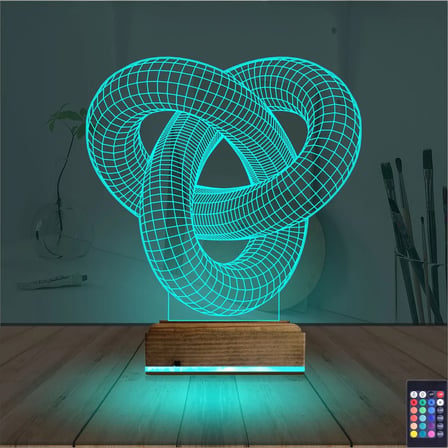 Geometrik Dekoratif 3D Lamba - Masa Gece Lambası