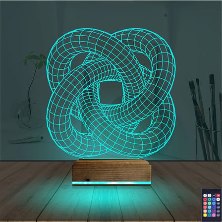 Geometrik Dekoratif 3D Lamba - Masa Gece Lambası