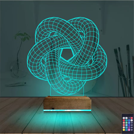 Geometrik Dekoratif 3D Lamba - Masa Gece Lambası
