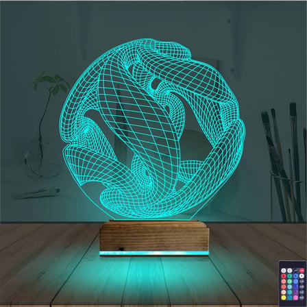 Geometrik Dekoratif 3D Lamba - Masa Gece Lambası